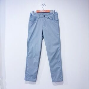 LULULEMON Straight Leg Pants Gray Stretch Recycled‎ Fabric Size 28